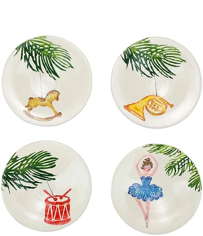 VIETRI Holiday Nutcrackers Assorted Canape Plates, Set of 4