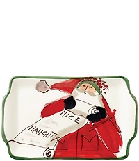 VIETRI Holiday Old St. Nick Naughty or Nice Rectangular Plate