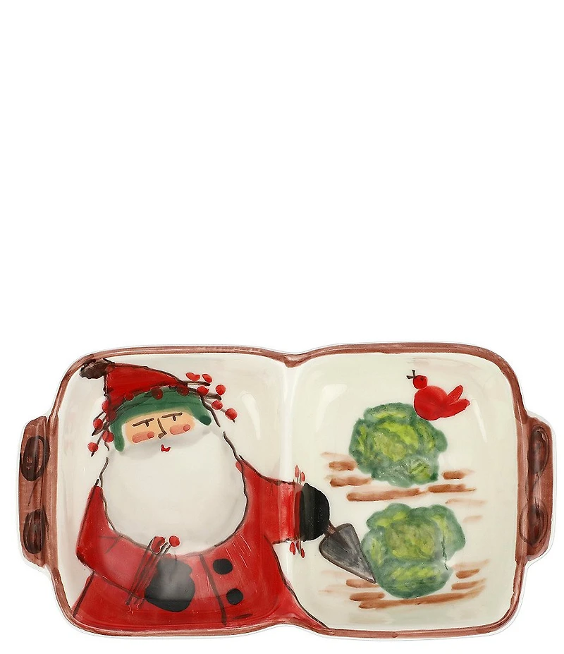 VIETRI Holiday Old St. Nick Collection Two-Part Server
