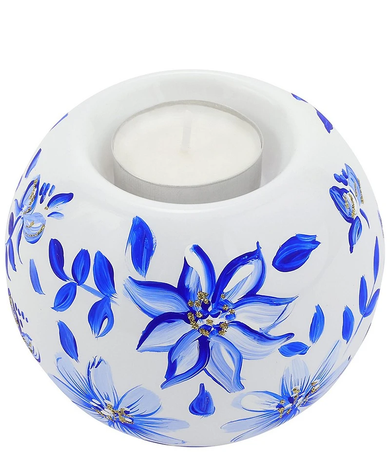 VIETRI Illuminaire Collection Blue Flowers Votive