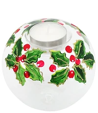VIETRI Illuminaire Holiday Collection Holly Glass Votive
