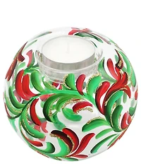 VIETRI Illuminaire Holiday Collection Scroll Glass Votive