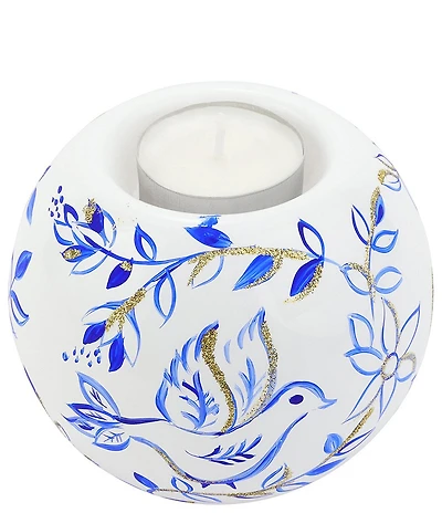 VIETRI Illuminare Collection Blue Birds Votive