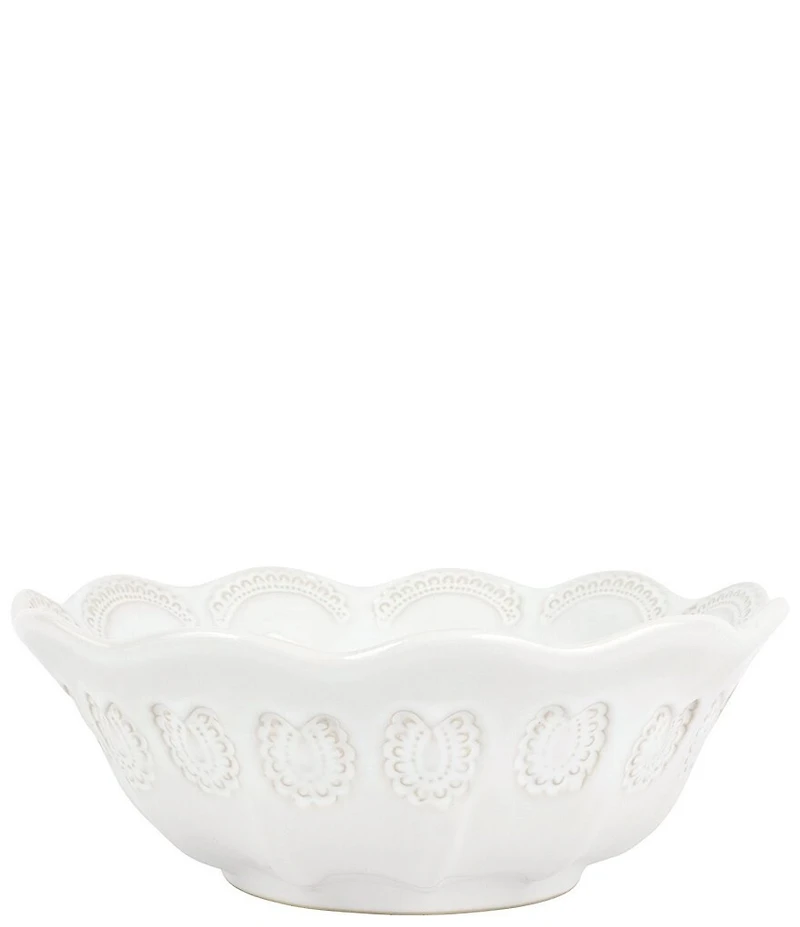 VIETRI Incanto Stone White Lace Medium Round Bowl