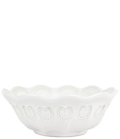 VIETRI Incanto Stone White Lace Medium Round Bowl