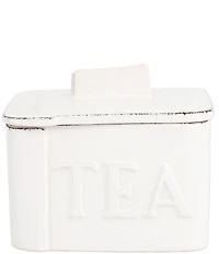 VIETRI Lastra White Tea Canister