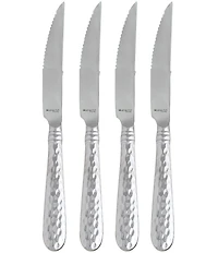 VIETRI Martellato Silver Steak Knife - Set of 4