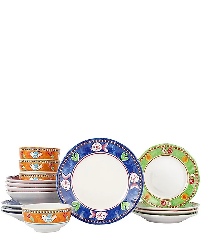 VIETRI Melamine Campagna Assorted 16-Piece Place Setting