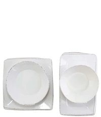 VIETRI Melamine Lastra White 4-Piece Serveware Set