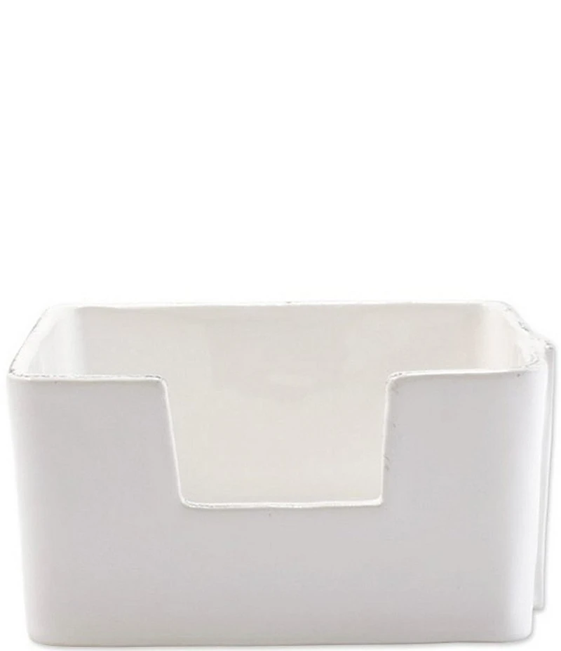 VIETRI Melamine Lastra White Cocktail Napkin Holder