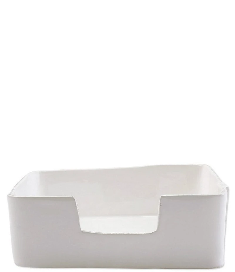 VIETRI Melamine Lastra White Dinner Napkin Holder
