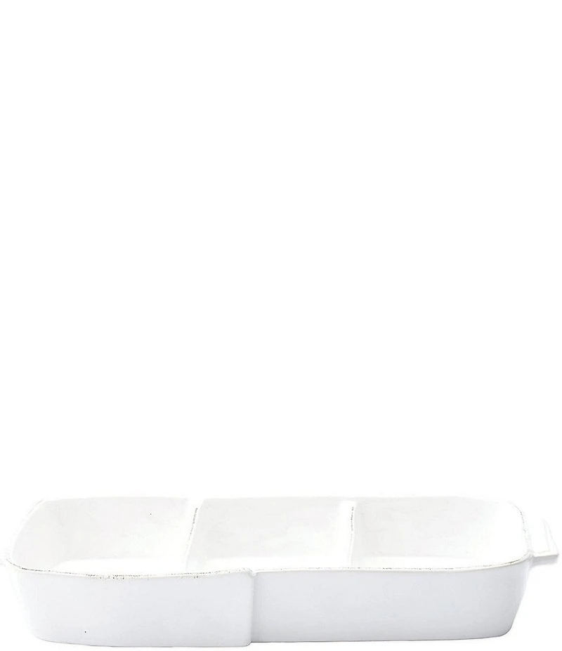 VIETRI Melamine Lastra White Three-Part Server