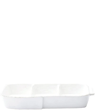 VIETRI Melamine Lastra White Three-Part Server