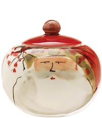 VIETRI Old St. Nick Hand-Painted Sugar Bowl with Lid