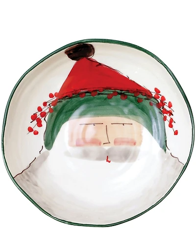 VIETRI Old St. Nick Pasta Bowl - Green Hat