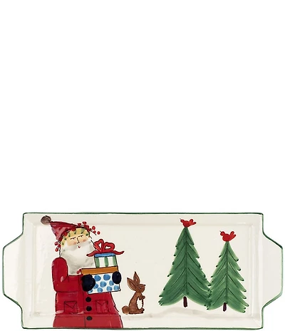 VIETRI Old St.Nick Handled Rectangular Platter