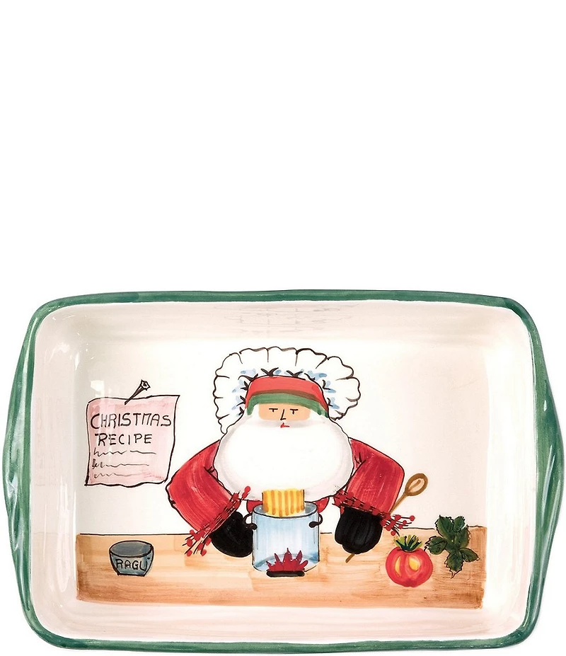 VIETRI Old St. Nick Rectangular Baker With Chef