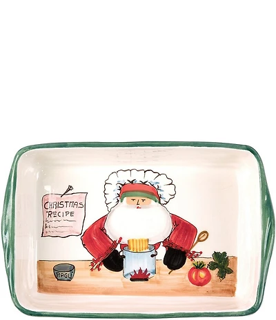 VIETRI Old St. Nick Rectangular Baker With Chef