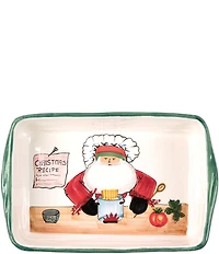 VIETRI Old St. Nick Rectangular Baker With Chef