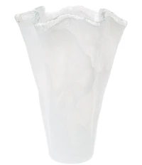 VIETRI Onda Glass White Large Vase
