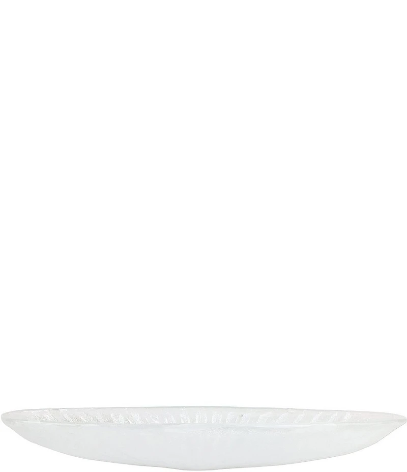 VIETRI Onda Glass White Long Oval Serving Bowl