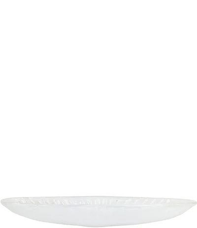 VIETRI Onda Glass White Long Oval Serving Bowl
