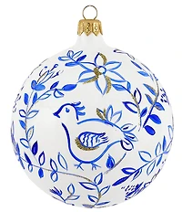 VIETRI Ornaments Blue and White Birds Ornament