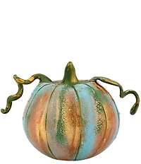 VIETRI Pumpkins Figural Blue Glass Pumpkin