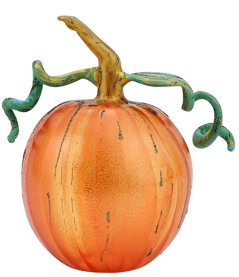 VIETRI Pumpkins Figural Orange Glass Pumpkin