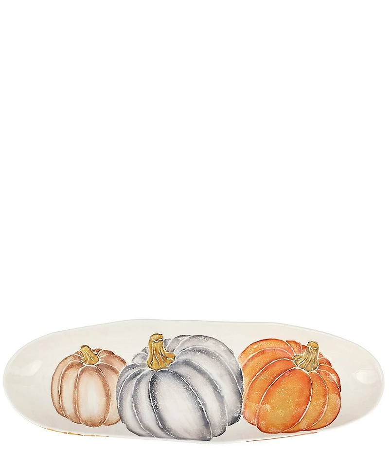 VIETRI Pumpkins Narrow Oval Platter