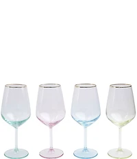VIETRI Rainbow Assorted Wine Glass Set of 4