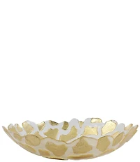 VIETRI Rufolo Glass Gold Giraffe Medium Shallow Bowl