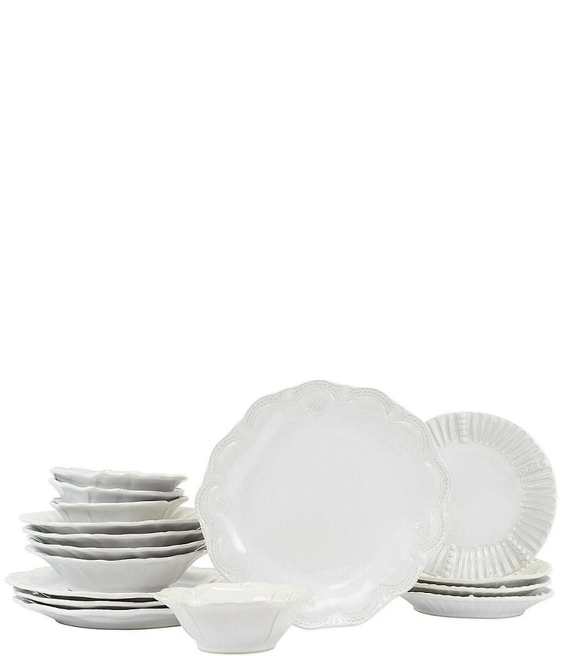 VIETRI Incanto Stone White Assorted 16-Piece Place Setting