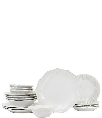VIETRI Incanto Stone White Assorted 16-Piece Place Setting