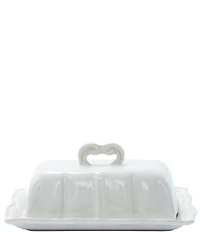 VIETRI Incanto Stone White Baroque Butter Dish