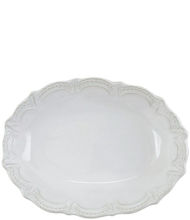 VIETRI Incanto Stone Lace Small Oval Serving Bowl