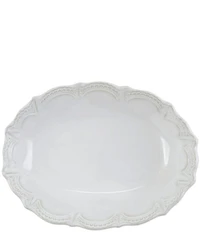 VIETRI Incanto Stone Lace Small Oval Serving Bowl