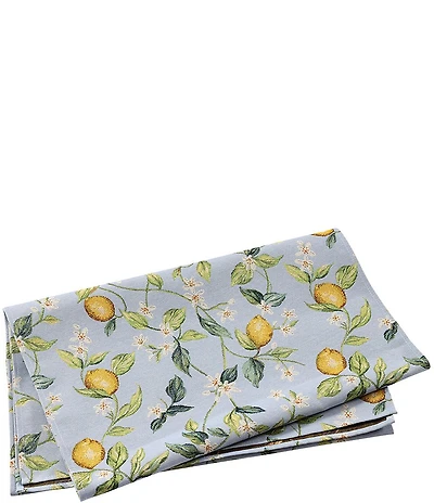 VIETRI Tavola Lemons with White Flowers Runner