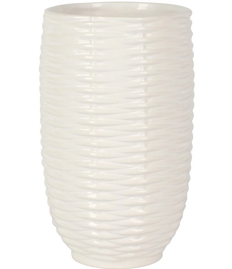 VIETRI Tessere Basketweave Short Vase