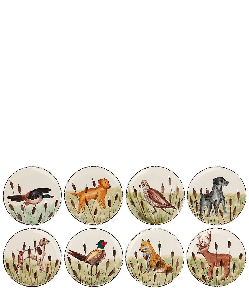 VIETRI Wildlife Assorted Canape Plates, Set of 8