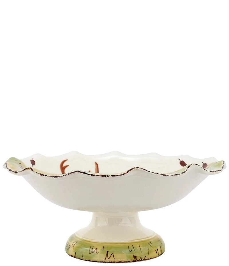 VIETRI Wildlife Collection Footed Deer Pedestal Fruit Bowl