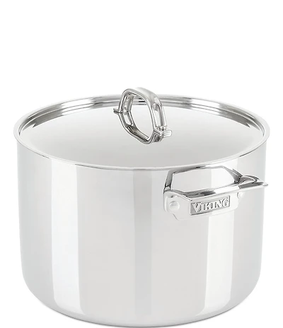Viking 3-Ply Stainless Steel Stock Pot With Lid, 12-Quart