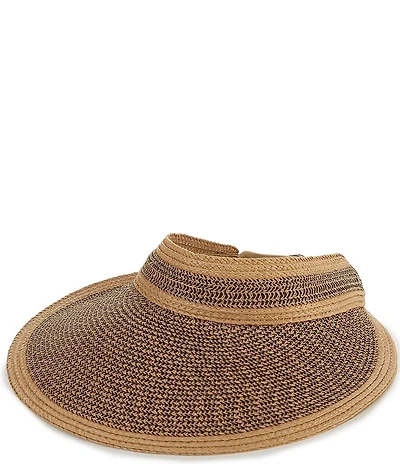 Vince Camuto Rollup Tweed Straw Visor Hat