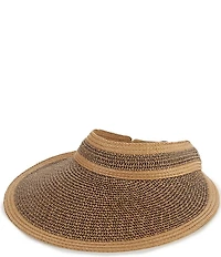 Vince Camuto Rollup Tweed Straw Visor Hat