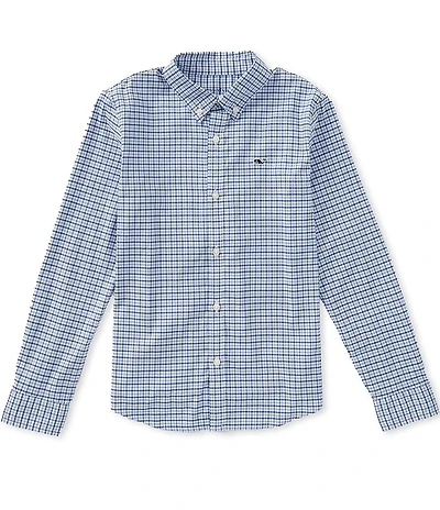 Vineyard Vines Big Boys Long Sleeve Button Front Performance Cotton Check Sport Shirt