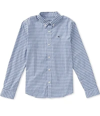 Vineyard Vines Big Boys Long Sleeve Button Front Performance Cotton Check Sport Shirt