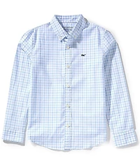 Vineyard Vines Big Boys Morada Bay Tattersall Long-Sleeve Button-Front Performance Sportshirt