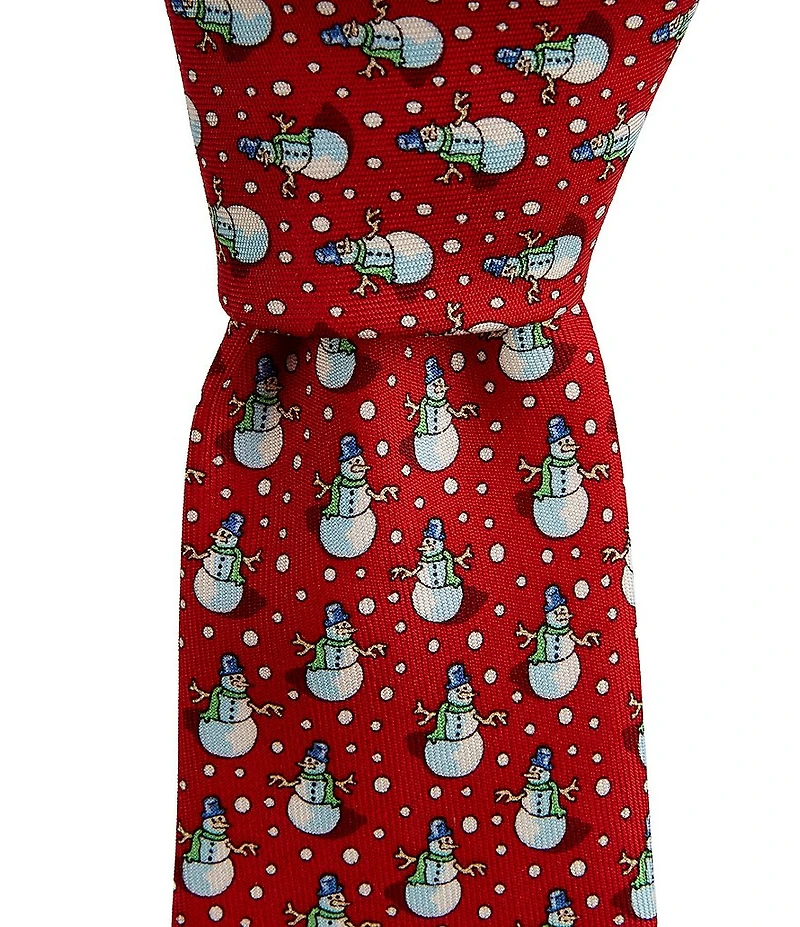 Vineyard Vines Big Boys Patterned Snowman Silk Tie