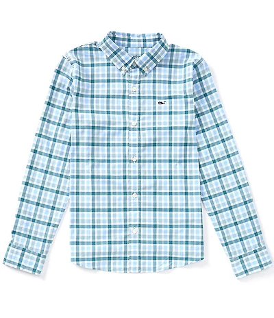 Vineyard Vines Big Boys Plaid Featherweight Long Sleeve Button Front Performance Sport Shirt