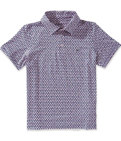 Vineyard Vines Big Boys Sankaty Baseball Print Short Sleeve Polo Shirt